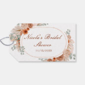 Boho Terracotta Pampasgras Bruiloftsdouche Cadeaulabel (Achterkant Horizontaal)