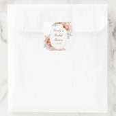 Boho Terracotta Pampasgras Bruiloftsuitnodiging Vierkante Sticker (Tas)
