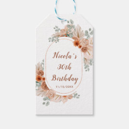 Boho Terracotta Pampasgras Cadeaulabel