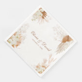 Boho Terracotta Pampasgras Orchidee Bloem Bruiloft Servet (Hoek)