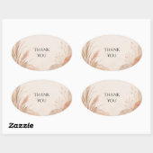 Boho Terracotta Pampasgras Trouwsticker Ovale Sticker (Vel)