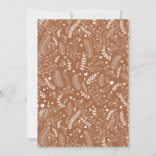 Boho Terracotta Pattern Joyful Kerstfoto Feestdagenkaart (Achterkant)