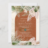 BOHO Terracotta Peach Pampas Grass Wedding Kaart (Voorkant)