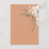 Boho Terracotta Perzik & Crème Bloemen Details Informatiekaartje (Achterkant)