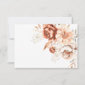 Boho Terracotta Perzik & Crème Bloemen QR Code RSVP Kaartje (Achterkant)