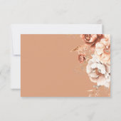 Boho Terracotta Perzik & Crème Bloemendiner RSVP Kaartje (Achterkant)