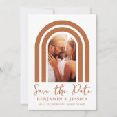 Boho Terracotta Photo Arch Wedding Sla de datum op (Voorkant)