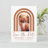 Boho Terracotta Photo Arch Wedding Sla de datum op (Staand voorkant)