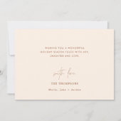 Boho Terracotta Photo Christmas Card | Modern Boho Kaart (Achterkant)