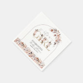 Boho Terracotta Pink Floral Girl Baby shower Servet (Hoek)