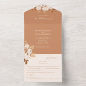 Boho Terracotta Pioenen Alles in één bruiloft Uitn All In One Uitnodiging (Binnen)
