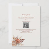 Boho Terracotta QR Code 2 in 1 Weddenschap Kaart (Achterkant)
