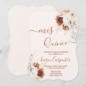 Boho Terracotta Quinceanera Kaart (Voorkant / Achterkant)