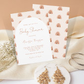 Boho Terracotta Rainbow Arch Baby shower Script Kaart