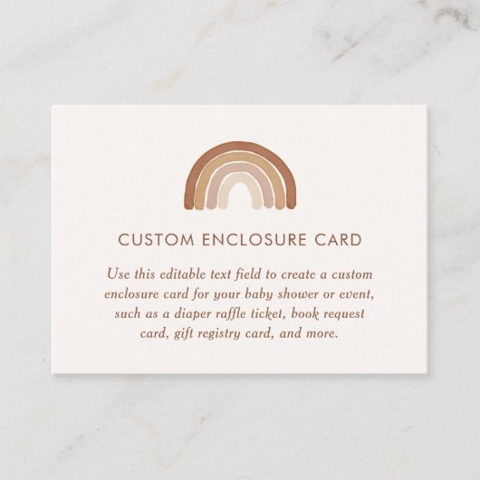 Boho Terracotta Rainbow Baby shower Aangepast Informatiekaartje (Voorkant)