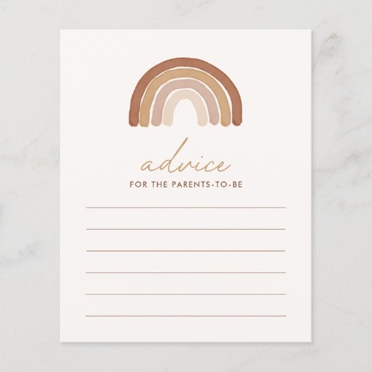 Boho Terracotta Rainbow Baby shower Advice (Voorkant)