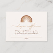 Boho Terracotta Rainbow Baby shower Diaper Raffle Informatiekaartje (Voorkant)