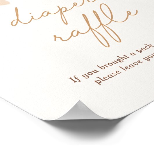 Boho Terracotta Rainbow Baby shower Diaper Raffle Poster (Hoek)