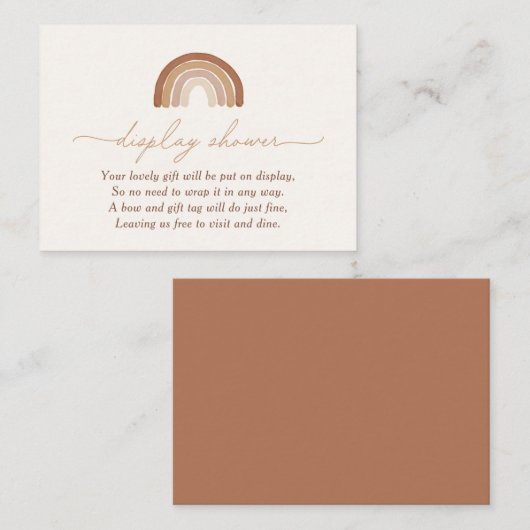 Boho Terracotta Rainbow Baby shower Display Shower Informatiekaartje (Voorkant / Achterkant)