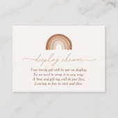 Boho Terracotta Rainbow Baby shower Display Shower Informatiekaartje (Voorkant)