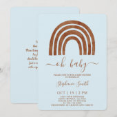 Boho Terracotta Rainbow Baby shower Kaart (Voorkant / Achterkant)