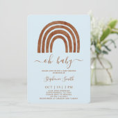 Boho Terracotta Rainbow Baby shower Kaart (Staand voorkant)