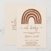 Boho Terracotta Rainbow Baby shower Kaart (Voorkant / Achterkant)