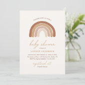 Boho Terracotta Rainbow Baby shower Kaart (Staand voorkant)