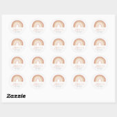 Boho Terracotta Rainbow Baby shower Ronde Sticker (Vel)