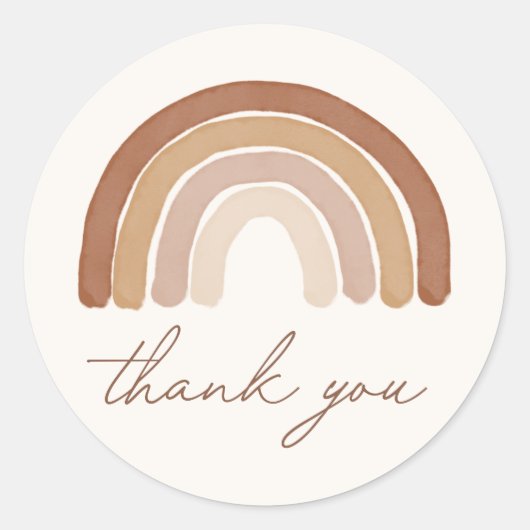 Boho Terracotta Rainbow Baby shower Ronde Sticker (Voorkant)