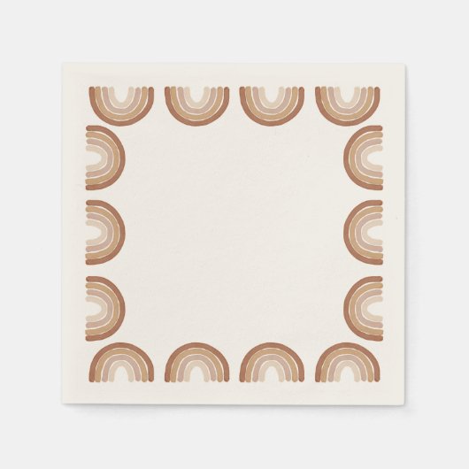 Boho Terracotta Rainbow Baby shower Servet (Voorkant)