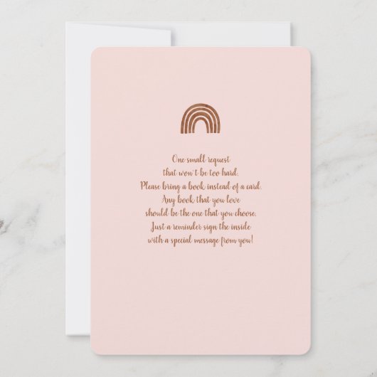 Boho Terracotta Rainbow Baby shower Uitnodiging (Achterkant)