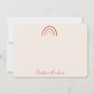 Boho Terracotta Rainbow Blush Pink Gepersonaliseer Notitiekaartje