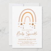 Boho Terracotta Rainbow en Stars Baby Sprinkle Kaart (Voorkant)