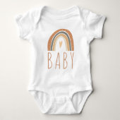 Boho Terracotta Rainbow Heart Baby Jumper Romper (Voorkant)