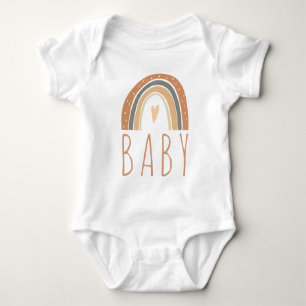 Boho Terracotta Rainbow Heart Baby Jumper Romper