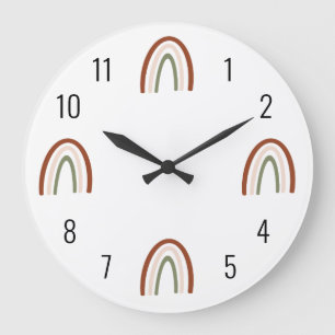 Boho Terracotta Rainbow Kinder Wall Clock Grote Klok
