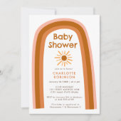 Boho Terracotta Rainbow Sun Baby shower Kaart (Voorkant)