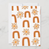 Boho Terracotta Rainbow Sun Baby shower Kaart (Achterkant)
