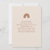 Boho terracotta regenboog Baby shower Kaart (Achterkant)