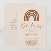 Boho terracotta regenboog Baby shower Kaart (Voorkant / Achterkant)