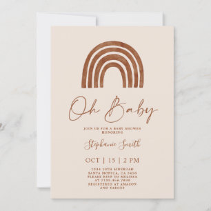 Boho terracotta regenboog Baby shower Kaart