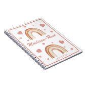 Boho Terracotta Regenboog Harten Naam Notitieboek (Rechterzijde)