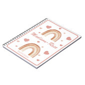 Boho Terracotta Regenboog Harten Naam Notitieboek (Linkerzijde)
