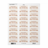 Boho Terracotta Regenboog Retour Etiket (Full Sheet)