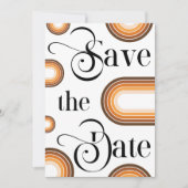 Boho Terracotta Regenboog Retro Script Foto Bruilo Save The Date (Voorkant)