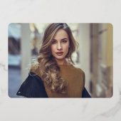 Boho terracotta retro script foto Sweet 16 Folie Uitnodiging (Achterkant)