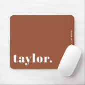 Boho Terracotta Retro Typografie Gepersonaliseerd Muismat (Met muis)