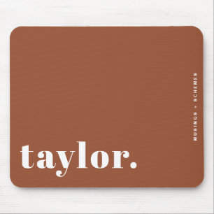 Boho Terracotta Retro Typografie Gepersonaliseerd Muismat