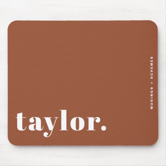 Boho Terracotta Retro Typografie Gepersonaliseerd Muismat (Voorkant)